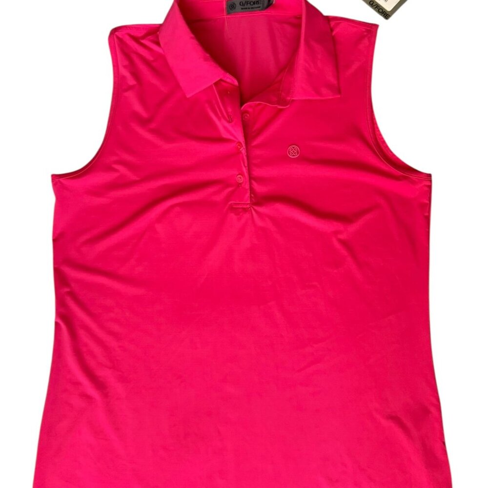 G/fore G4 Women’s Sleeveless Golf Polo Featherweight Size M Pink NWT